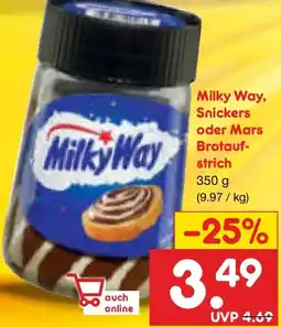 Netto Marken-Discount Milky Way, Snickers oder Mars Brotaufstrich Angebot