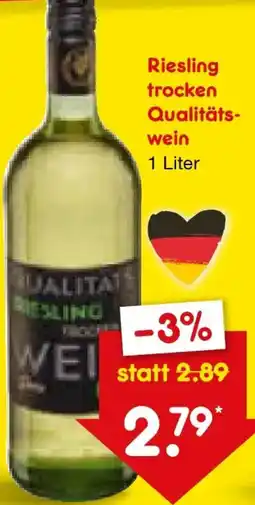 Netto Marken-Discount Riesling trocken Qualitätswein Angebot