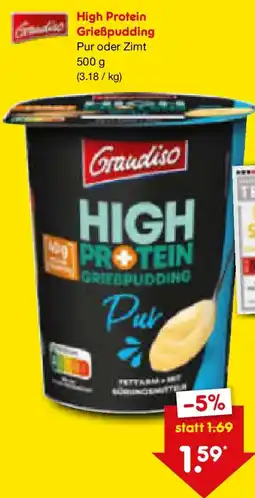 Netto Marken-Discount Grandiso High Protein Grießpudding Angebot