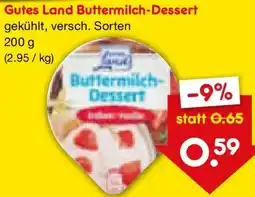 Netto Marken-Discount Gutes Land Buttermilch-Dessert Angebot