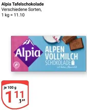 Globus Alpia Tafelschokolade Angebot