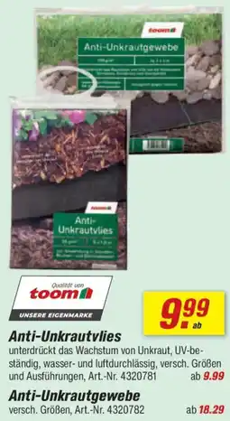 toom Baumarkt Anti- Unkrautvlies Angebot