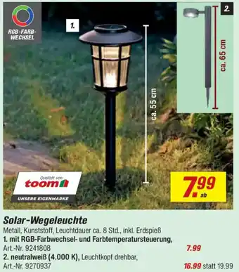 toom Baumarkt Solar-Wegeleuchte Angebot