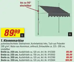 toom Baumarkt 1. Klemmmarkise Angebot