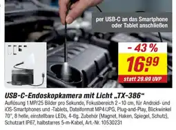 toom Baumarkt USB-C-Endoskopkamera mit Licht,,TX-386" Angebot