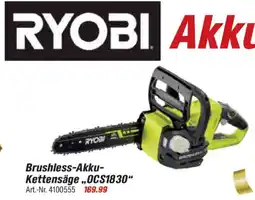 toom Baumarkt RYOBI Brushless-Akku- Kettensäge,,OCS1830" Angebot