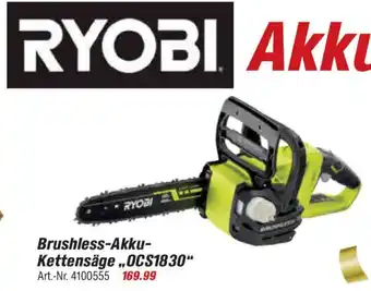 toom Baumarkt RYOBI Brushless-Akku- Kettensäge,,OCS1830" Angebot