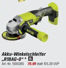 toom Baumarkt RYOBI Akku-Winkelschleifer ,,R18AG-0"* B Angebot