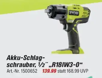 toom Baumarkt RYOBI Akku-Schlagschrauber, 1/2",,R18IW3-0" Angebot