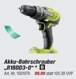 toom Baumarkt RYOBI Akku-Bohrschrauber „R18DD3-0" Angebot