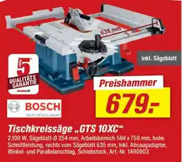 toom Baumarkt BOSCH Tischkreissäge „GTS 10XC" Angebot
