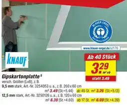toom Baumarkt KNAUF Gipskartonplatte Angebot