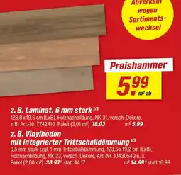 toom Baumarkt Vinylboden mit integrierter Trittschalldämmung Angebot