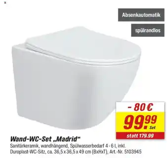 toom Baumarkt Wand-WC-Set ,,Madrid" Angebot