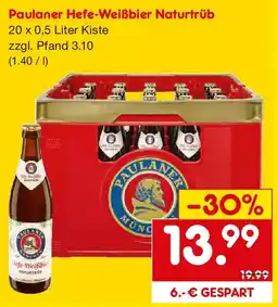 Netto Getränke Discount Paulaner Hefe-Weißbier Naturtrüb Angebot