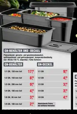 Handelshof HENDI GN-BEHÄLTER UND -DECKEL Angebot