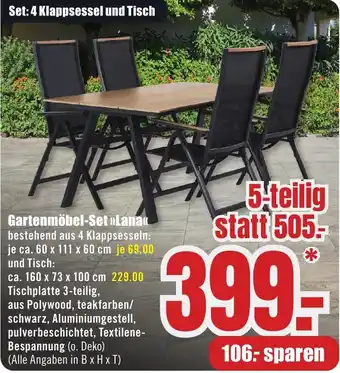 B1 Discount Baumarkt Gartenmöbel-Set Lana Angebot