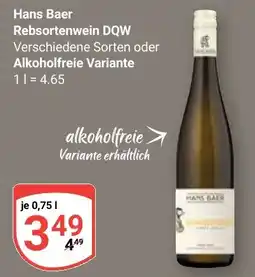 Globus Hans Baer Rebsortenwein DQW oder Alkoholfreie Variante Angebot