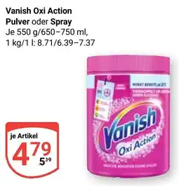 Globus Vanish Oxi Action Pulver oder Spray Angebot