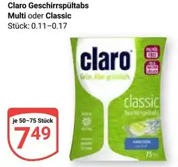 Globus Claro Geschirrspültabs Multi oder Classic Angebot