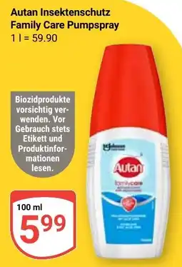 Globus Autan Insektenschutz Family Care Pumpspray Angebot