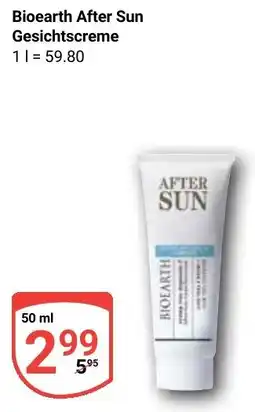 Globus Bioearth After Sun Gesichtscreme Angebot
