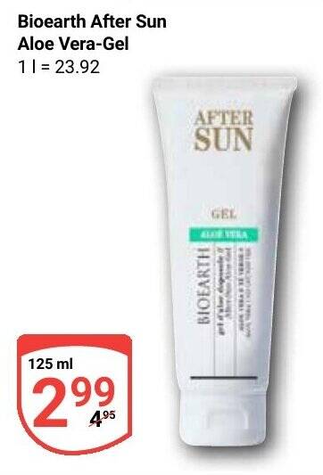 Bioearth After Sun Aloe Vera-Gel 125 ml Angebot bei Globus