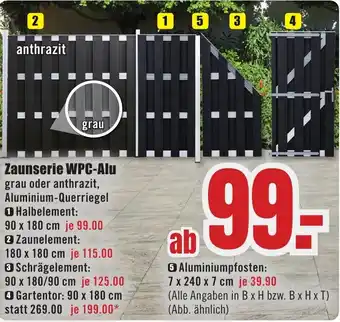 B1 Discount Baumarkt Zaunserie WPC-Alu Angebot