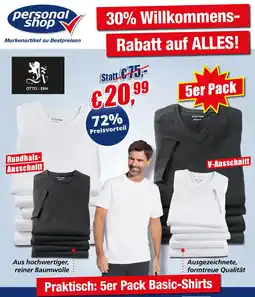 PersonalShop 5er Pack Basic-Shirts Angebot