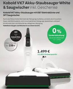 Vorwerk Kobold VK7 Akku-Staubsauger mit EB7 Elektrobürste und SP7 Saugwischer Angebot