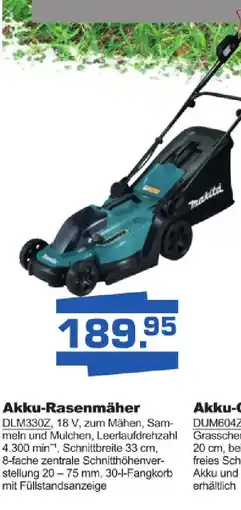 Bauzentrum Borgers makita Akku-Rasenmäher DLM330Z Angebot
