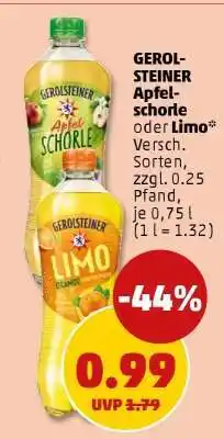 PENNY GEROLSTEINER Apfelschorle oder Limo Angebot