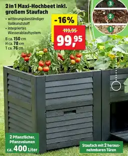 Thomas Philipps 2in1 Maxi-Hochbeet inkl. großem Staufach Angebot