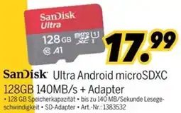 MEDIMAX SanDisk Ultra Android microSDXC 128GB 140MB/s + Adapter Angebot