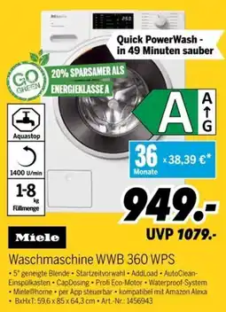 MEDIMAX Miele Waschmaschine WWB 360 WPS Angebot
