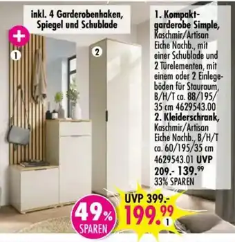 Möbel Boss Kompaktgarderobe Simple Angebot