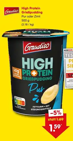 Netto Marken-Discount Graudiso high protein grießpudding pur Angebot