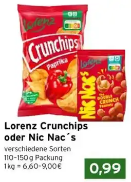 CAP Markt Lorenz Crunchips oder Nic Nac's Angebot