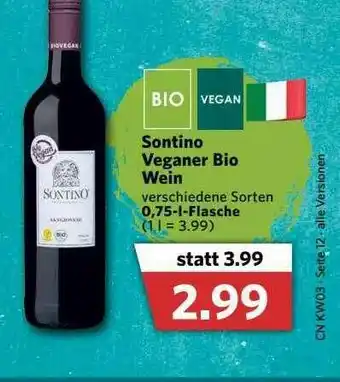 Combi Sontino Veganer Bio Wein Angebot