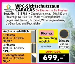 Norma WPC-Sichtschutzzaun CARACAS 5x Element + 6x Pfosten Angebot