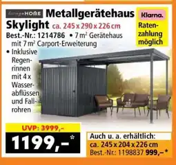 Norma Metallgerätehaus Skylight Angebot