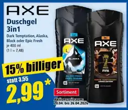 Norma AXE Duschgel 3in1 Angebot