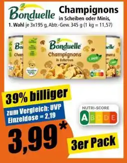 Norma Bonduelle Champignons in Scheiben oder Minis Angebot