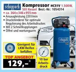 Norma Kompresor HC51V 1.500W, 50l Kessel Angebot