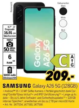 MEDIMAX SAMSUNG Galaxy A26 5G (128GB) Angebot