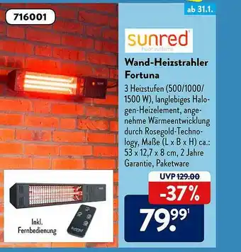 Aldi Süd Wand Heizstraheler Fortuna Angebot