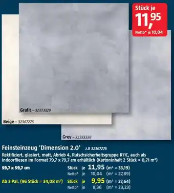 Feinsteinzeug 'Dimension 2.0'