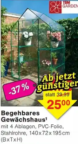 Wiglo Wunderland TIM GARDEN Begehbares Gewächshaus Angebot