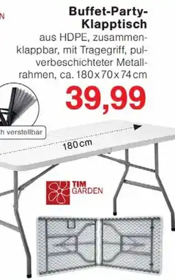 Wiglo Wunderland TIM GARDEN Buffet-Party- Klapptisch Angebot