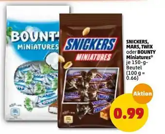 PENNY Snickers, Mars, Twix Oder Bounty Miniatures Angebot